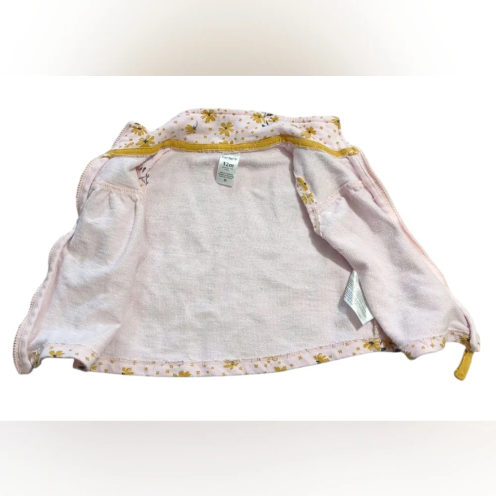 Carter's Floral Zip-Up Vest Size 12 Months.